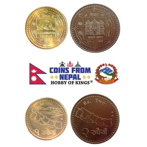 Nepal | 2 Coin Set | 1 2 Rupees | 2020 - Picture 1 of 2