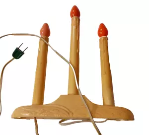 Vintage Christmas 3 Candle Candolier Electric Light Candelabra Dripping Tested - Picture 1 of 3