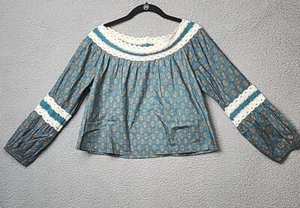 Luna Moon Medium Anthropologie Boho-Bluse gehäkelt Spitze Bauernhaus neu mit Etikett - Bild 1 von 8