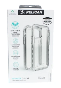 Pelican Voyager Case for iPhone 13 With Holster Clip Stand Clear - Picture 1 of 4