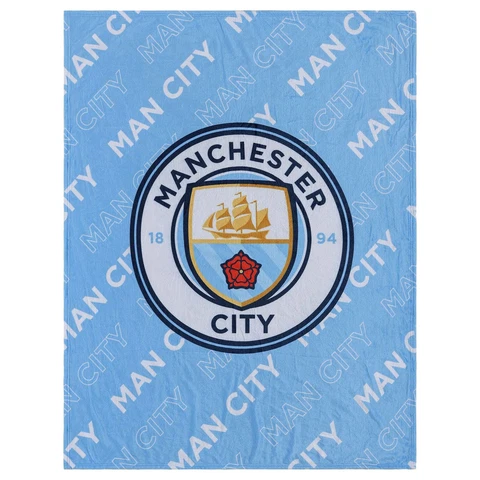 Manchester City FC EPL Supreme Slumber Plush Throw Blanket Cover