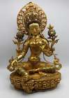 Masterarts 24 K Gold Green Tara 21&quot;H Sculpture Buddhist Deity