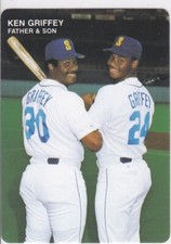 KEN GRIFFEY JR. 1991 Mother's Cookies Baseball Card SEATTLE MARINERS w/SR.