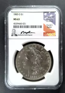 1883-O Morgan Silver Dollar - NGC MS63 - Firmato dal Direttore US Mint David Ryder - Foto 1 di 8