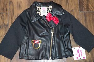 Disney Minnie Mouse Faux Leather Jacket Coat 12 Months
