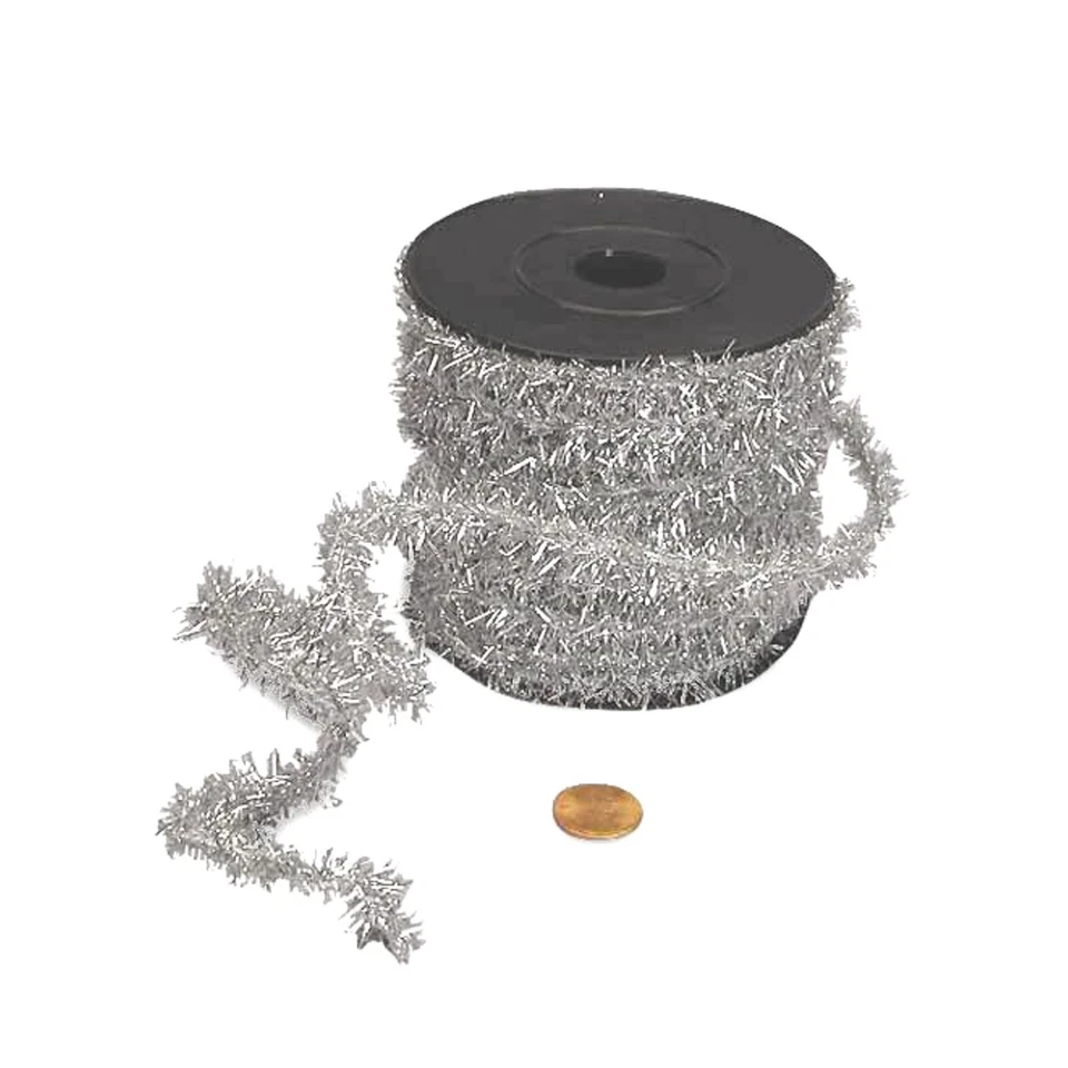 Tinsel Cord | Silver Metallic Chenille Wired Cord - 1/2in. x 10 Yds (pm4853140) - Image 1 of 1