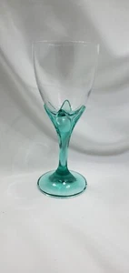 Bormioli Rocco Garda Glass Green Stem Wine Water Qty 1 Made In Italy Rare - Picture 1 of 1