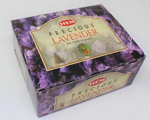 Precious Lavender Incense Cones: Lot 12 Packs of 10 Cones, 120 Total HEM BRAND - Picture 1 of 9