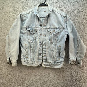 Chaqueta de Jean LEVIS Truckers Grande Denim Lavado Claro Rojo Etiqueta Trabajo Informal Noche Salida - Imagen 1 de 24