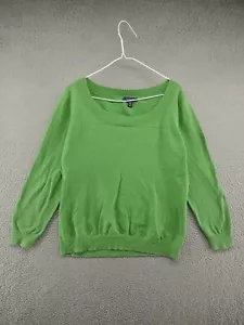 Lands' End Baumwolle Lightweight Knit Pullover Green Sweater in Women's Size XL - Picture 1 of 11