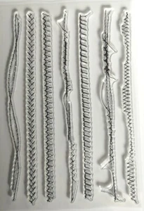 7 estampillas de silicona transparente puntada recta en zigzag para diario planificador fabricación de tarjetas - Imagen 1 de 12