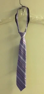 ZIPPER TIE LAVENDAR STRIPED BOYS - Picture 1 of 1