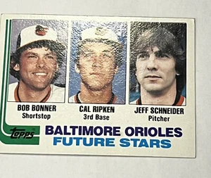 1982 Topps Orioles Future Stars - Bob Bonner , Cal Ripken , Jeff Schneider # 21 - Picture 1 of 10