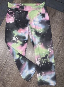 Justice sz 12 rainbow unicorn capri leggings guc tie dye - Picture 1 of 4