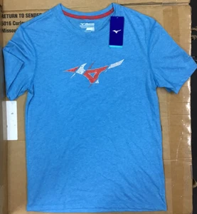 Mizuno Men's Blue Inspire Graphic Tee Shirt Hydro-Magnet J23 - Picture 1 of 6