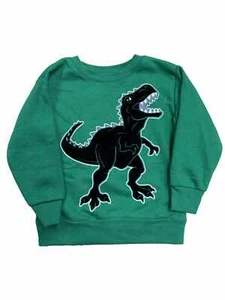 Infant & Toddler Boys Green Dinosaur T-Rex Fleece Sweatshirt Top Shirt 2T - Picture 1 of 1
