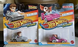 HOT WHEELS Racer Verse DeLorean Marty McFly Back To The Future and Gizmo Pink - Picture 1 of 9