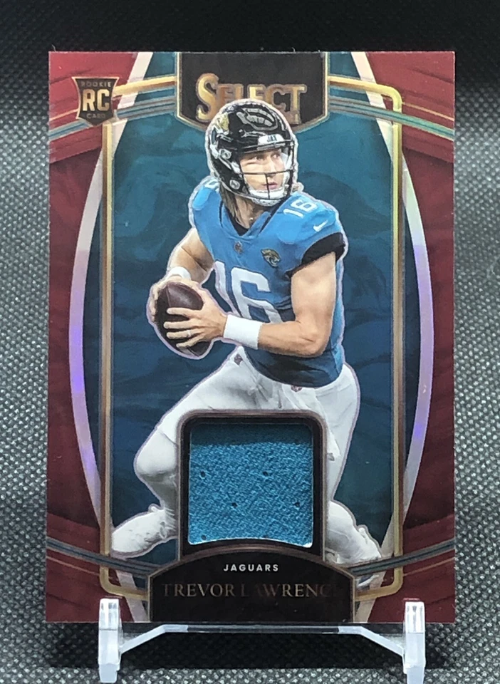 2021 Select Football Trevor Lawrence Red Prizm Rookie RC Patch Mem RSW-TLR - Image 1 of 1