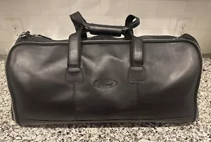 FH WADSWORTH FORD MOTOR BLACK 100% GENUINE LEATHER GARMENT DUFFEL BAG - Picture 1 of 13