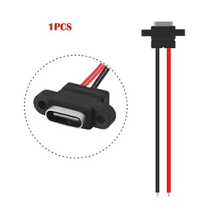 1 Stück USB Typ-C Buchse 2 Pin Wasserdicht Zopf Kabel zum Selbermachen - Bild 1 von 6