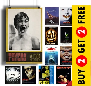 Classic Horror Movie Posters Film Poster A3 A4 A5 Print Scary Halloween Wall Art - Picture 1 of 64