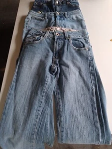 Designer Girls blue jeans 3 pair waist 24 butterflies - Picture 1 of 2