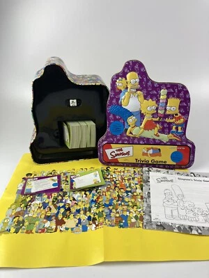 The Simpsons Trivia Game Tin Box w/ Color Character Poster by Cardinal - Image 1 of 4