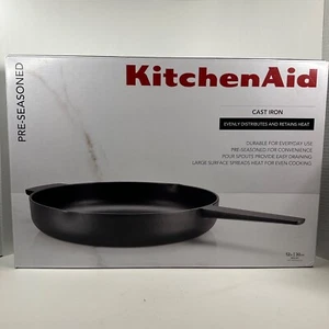 KitchenAid 12" Cast Iron Skillet, Pre-seasoned, Black, New Open Box - Picture 1 of 6