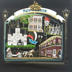 New Orleans Ornamento Ottone City Landmarks Louisiana, Personalizza con Charm Anno - Foto 1 di 10