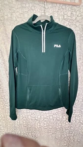Fila Sport Live in Motion 1/4 Zip Pullover Green Women Size Medium 2 zip Pockets - Picture 1 of 5