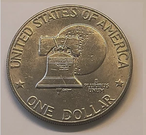 1776-1976 D Eisenhower Liberty Bell Moon Bicentennial Dollar US Type 2 - Picture 1 of 3