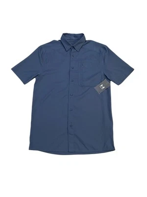 Рубашка мужская Under Armour Drift Tide 2.0 однотонная с коротким рукавом на пуговицах маленькая темно-синяя 🎣 - Изображение 1 из 3