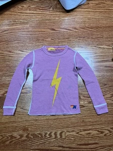 Aviator Nation Thermal Top Girls 2 Pink Lightening Bolt Lounge Comfort Sleep - Picture 1 of 7