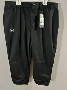 NWT Under Armour Women’s Black Knicker Softball Pants Size Large 34 X 21 - Picture 1 of 8