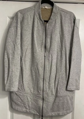Eileen Fisher The Fisher Project Sudadera Cremallera Completa Chaqueta Bombardero Gris Talla Pequeña Foto 1 de 4