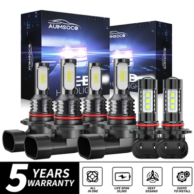 For Chrysler Sebring Sedan 4-Door 2007 2008 2009 LED Headlights Fog Light Bulbs - Image 1 of 4