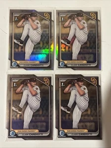 2024 Bowman Draft Clark Candiotti 1st Chrome Refractor & Base Lot x4 Padres - Picture 1 of 2
