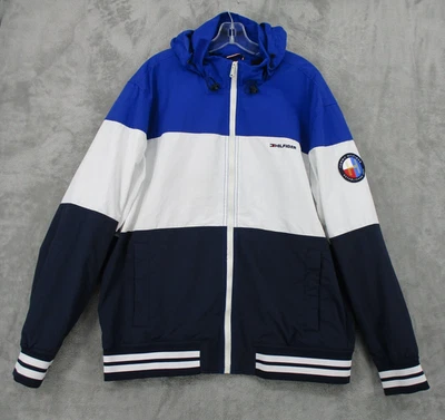 Vintage Tommy Hilfiger Jacket Mens 2XL Sailor Boat Windbreaker Hooded Nautical - Image 1 of 4