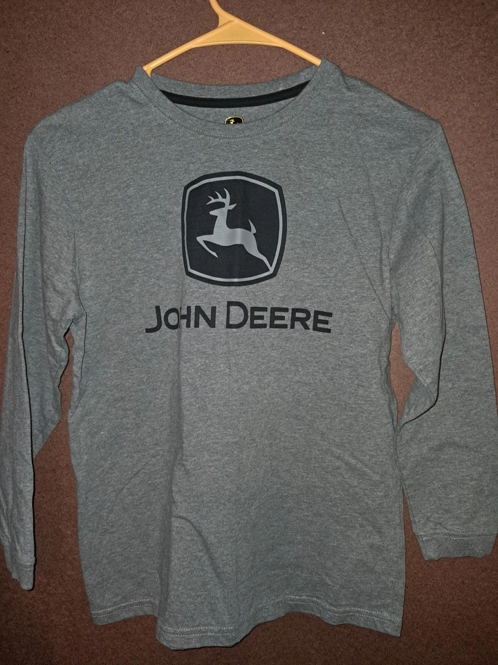 Boys Size Medium Gray John Deere Long Sleeved - Image 1 of 4