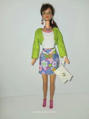 8 pc Fits Barbie & Other 11.5" Dolls Pretty Skirt Top Bolero Outfit New OOAK - Image 1 of 4