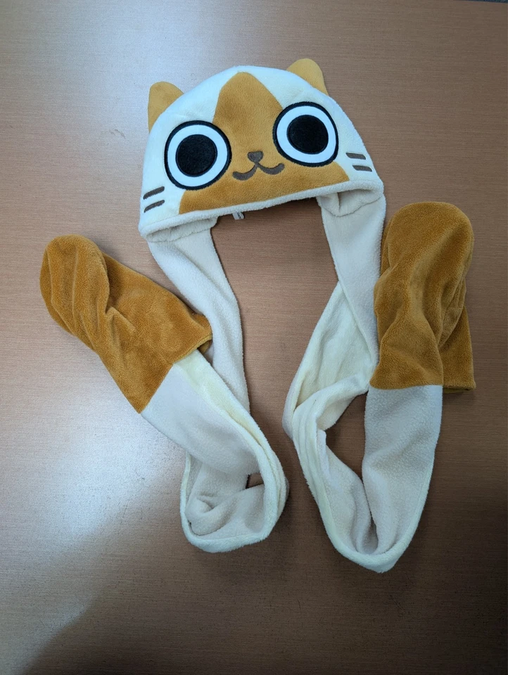 Monster Hunter Airou Felyne Long Ear Scarf Hat w/ Hand Pocket Ears - Image 1 of 2