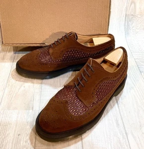 Herren 8,5 US Solovair 8,5 Budapester Derby Schuhe Voll Brogue Leder Spitze Original Busi - Bild 1 von 10