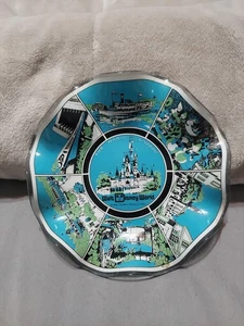  Plato de baratija vintage años 70 Walt Disney World 7" cristal nostalgia caramelo nueces   - Imagen 1 de 9