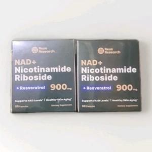 Reus Research NAD+ Nicotinamide Riboside +Resveratrol 80ct, 2 Pack sealed - Picture 1 of 2