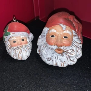 Set of 2 Santa Faces, small and medium sizes - Picture 1 of 5