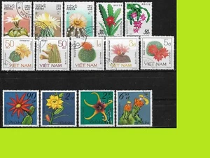 Cactus Stamps Collection - Flowers - 14 Used Stamps - Picture 1 of 1