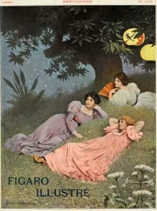 IGARO ILLUSTRE 1898ORIGINAL VINTAGE POSTERAT LANTERN NIGHT BY WAGREZ FOR F - Bild 1 von 1