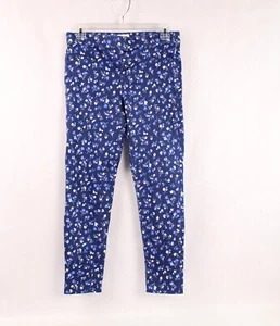 So Jeggings Navy Blue Floral Pants Size 16 Girls Stretch Waist with Pockets - Picture 1 of 5