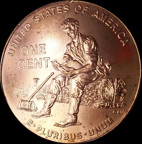 2009-P  - FLOATING LINCOLN -  Lincoln Formative Cent  Over Polished Cover