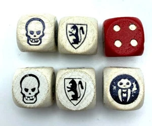 Vintage HeroQuest Spiel Ersatz Würfel Würfel Set 6 - 1 rot und 5 weiß RPG - Bild 1 von 2